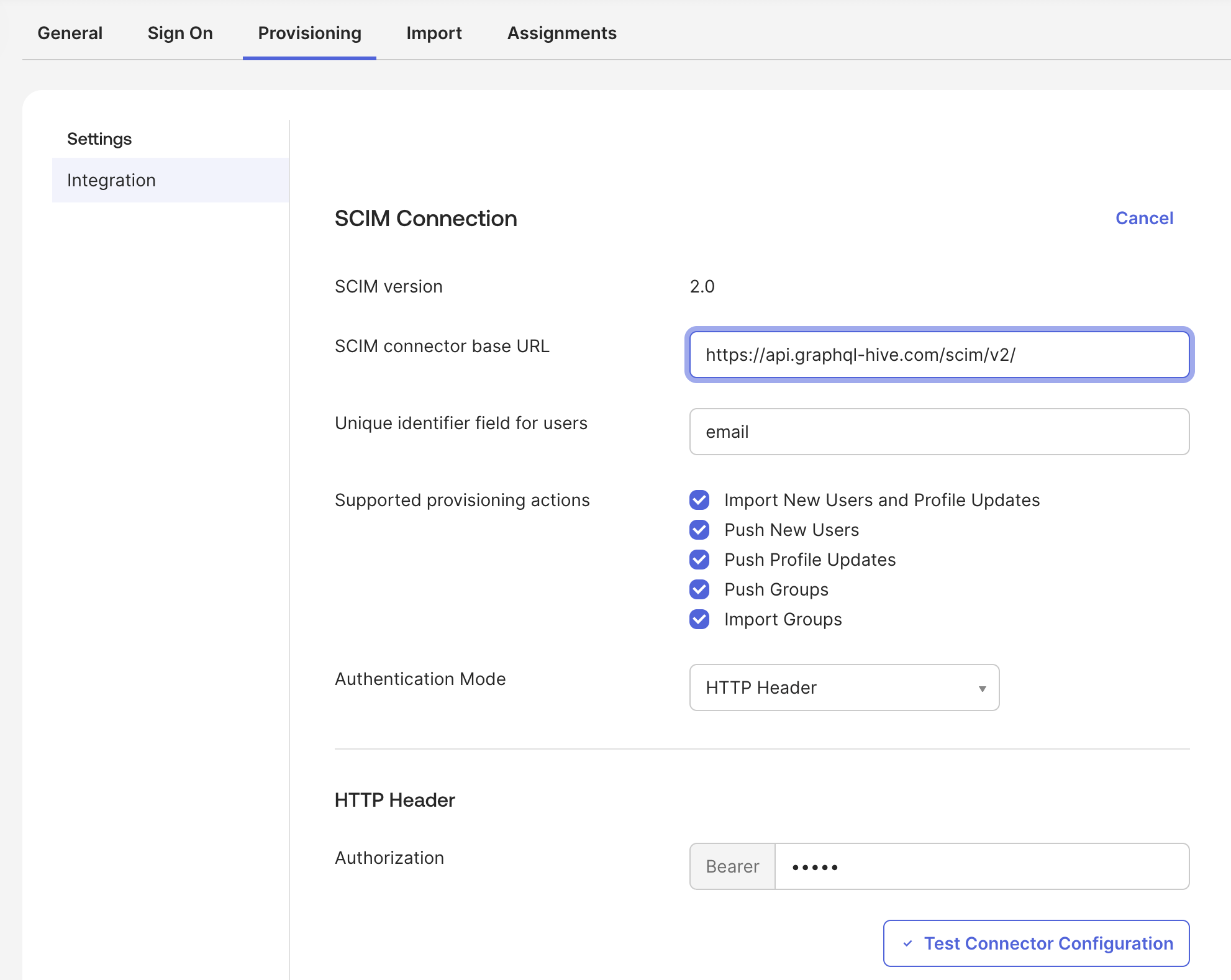 Configure the SCIM connection