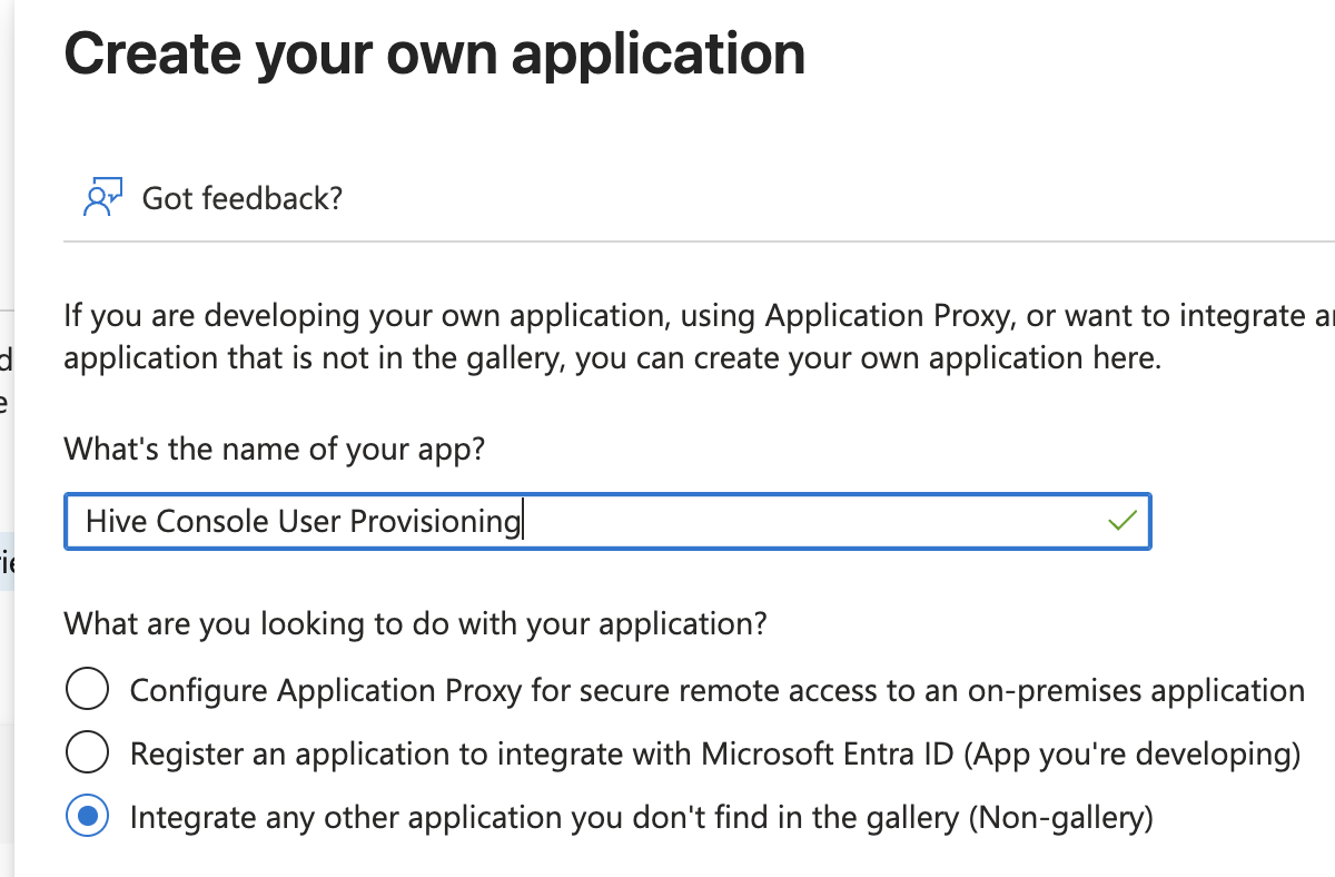 Create an enterprise application